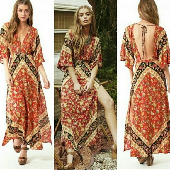 SPELL Lolita Cut-out Maxi Dress in Campfire - Picture 2 of 7